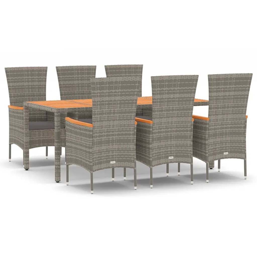 8720845800062_a_en_hd_1 vidaXL 7 Piece Garden Dining Set with Cushions Grey Poly Rattan - Image 2