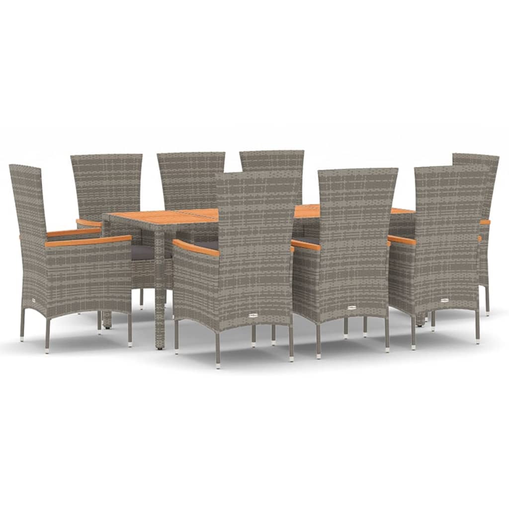 8720845800079_a_en_hd_1 vidaXL 9 Piece Garden Dining Set with Cushions Grey Poly Rattan - Image 2