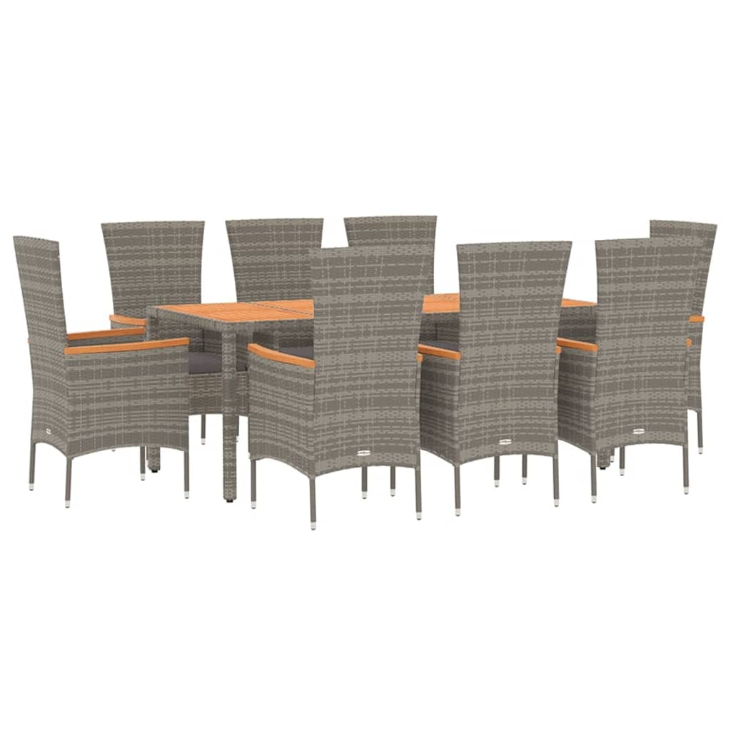 8720845800079_g_en_hd_1 vidaXL 9 Piece Garden Dining Set with Cushions Grey Poly Rattan - Image 3