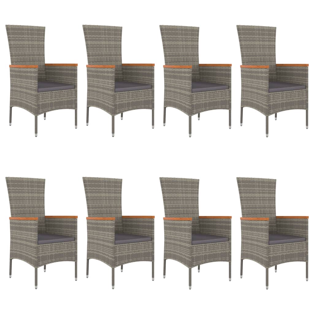 8720845800079_g_en_hd_2 vidaXL 9 Piece Garden Dining Set with Cushions Grey Poly Rattan - Image 4