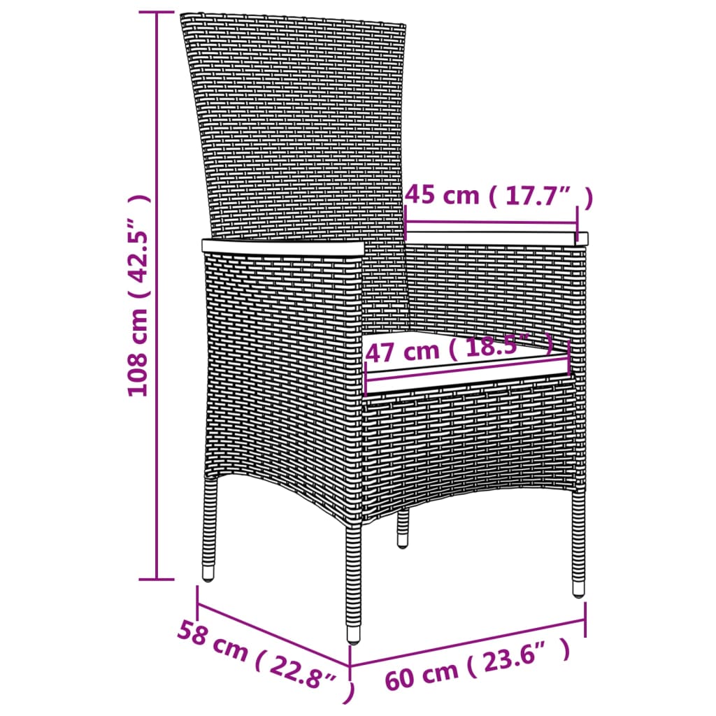 8720845800086_g_en_hd_8 vidaXL 9 Piece Garden Dining Set with Cushions Grey  Poly Rattan - Image 10