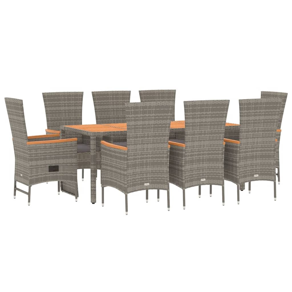 8720845800093_g_en_hd_1 vidaXL 9 Piece Garden Dining Set with Cushions Grey  Poly Rattan - Image 3