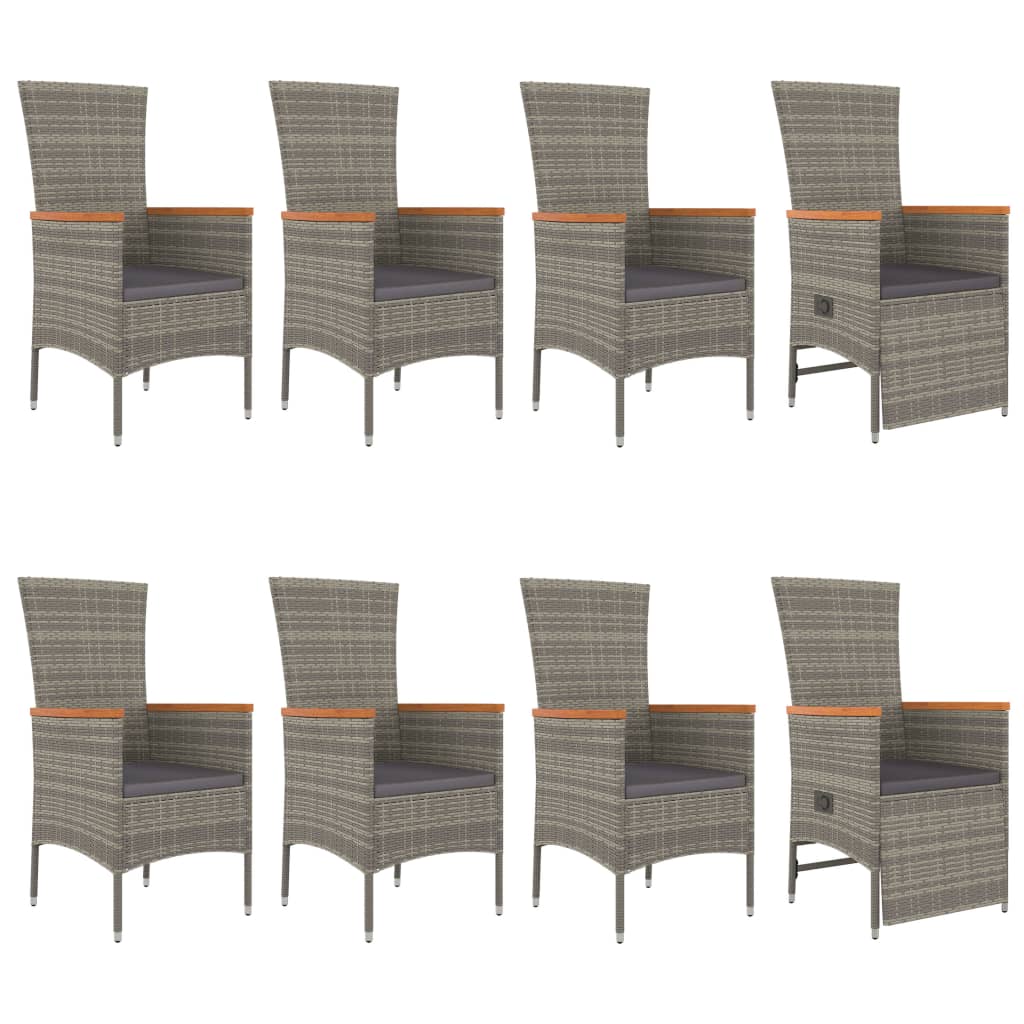 8720845800093_g_en_hd_2 vidaXL 9 Piece Garden Dining Set with Cushions Grey  Poly Rattan - Image 4
