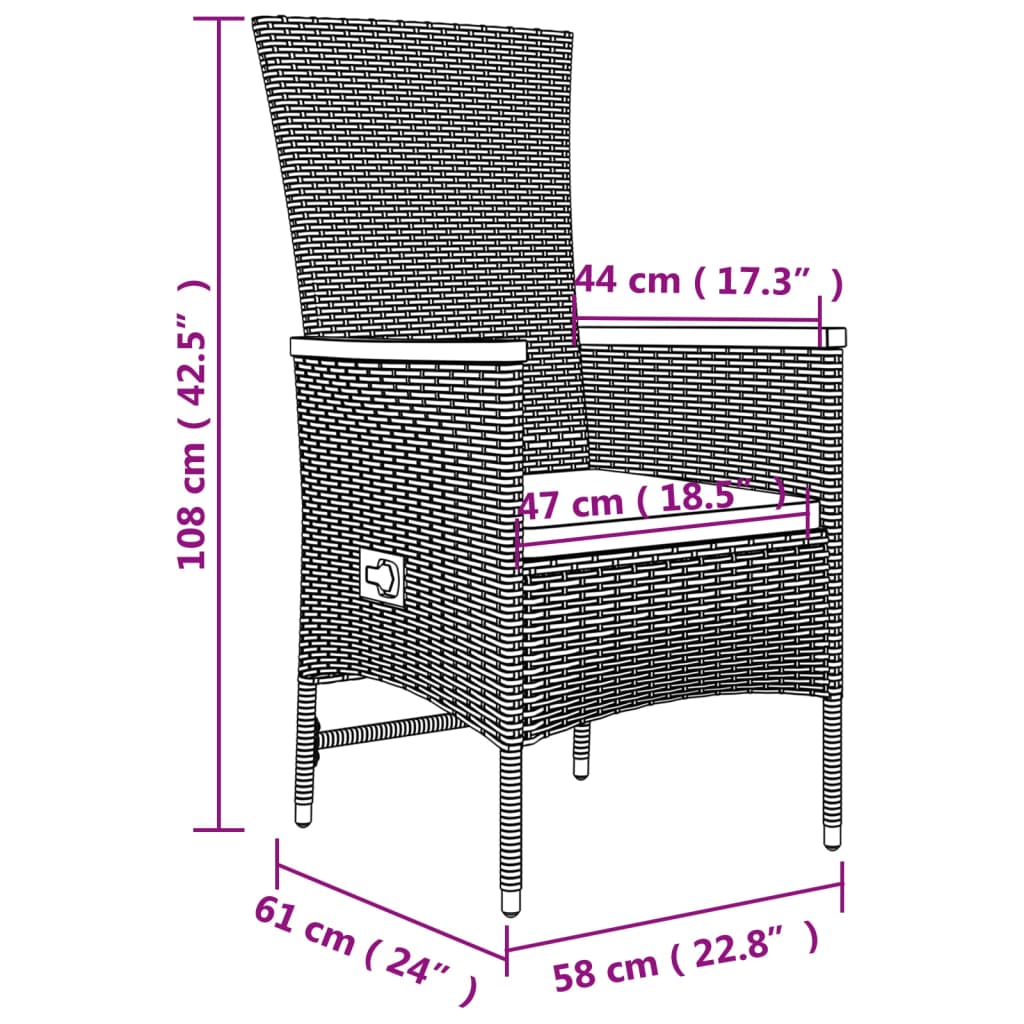 8720845800130_g_en_hd_7 vidaXL 5 Piece Garden Dining Set with Cushions Grey Poly Rattan - Image 9
