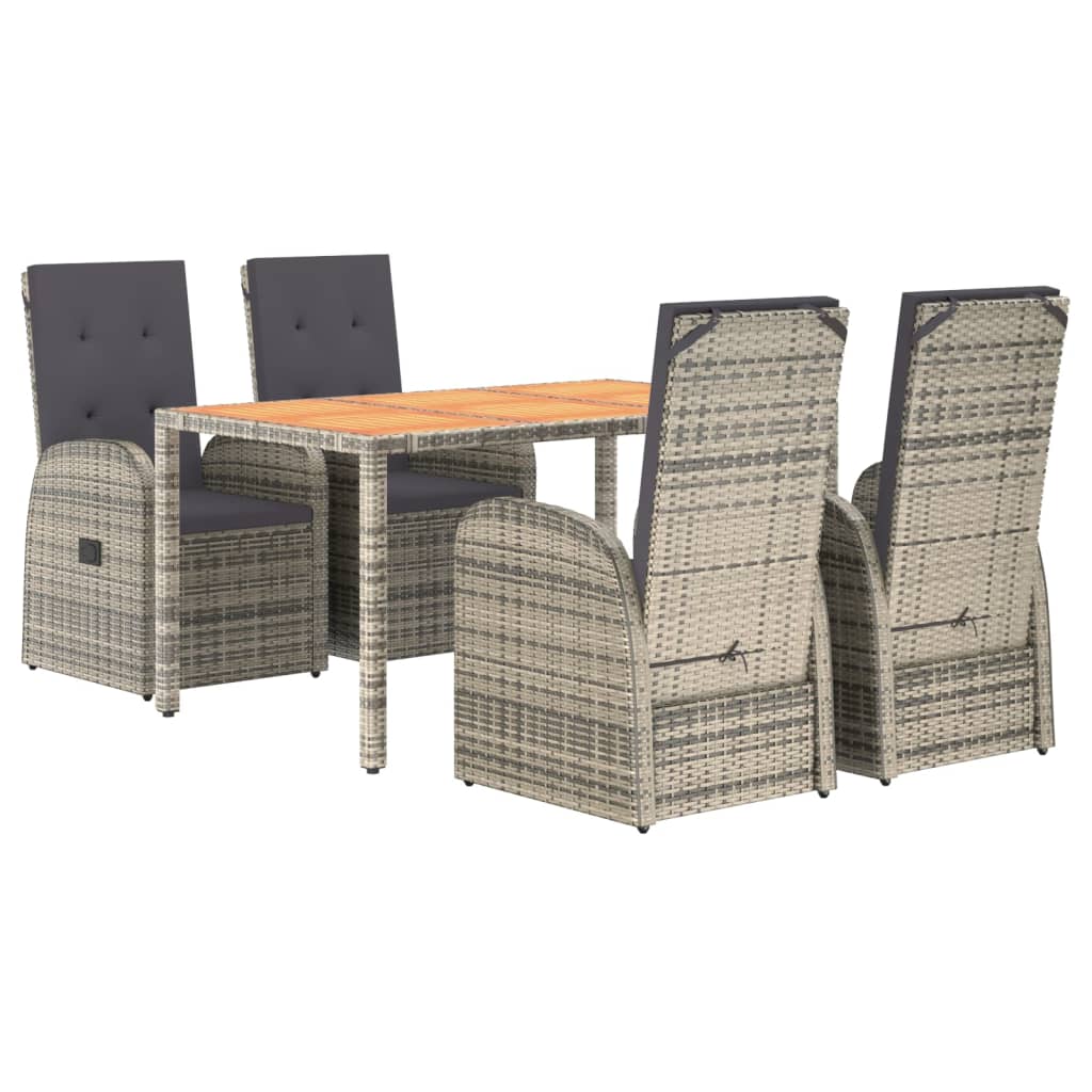 8720845800499_g_en_hd_1 vidaXL 5 Piece Garden Dining Set with Cushions Grey Poly Rattan - Image 3
