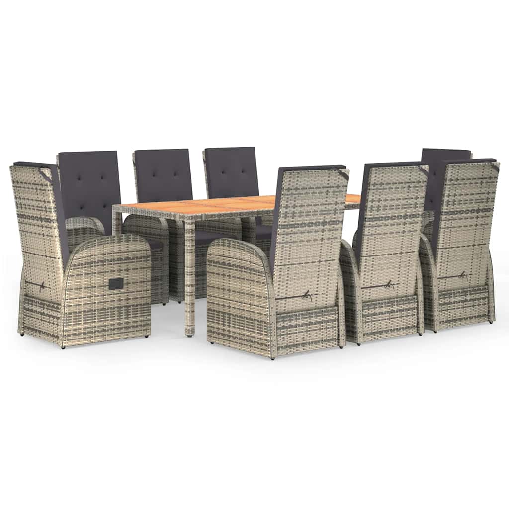 8720845800536_a_en_hd_1 vidaXL 9 Piece Garden Dining Set with Cushions Grey Poly Rattan - Image 2