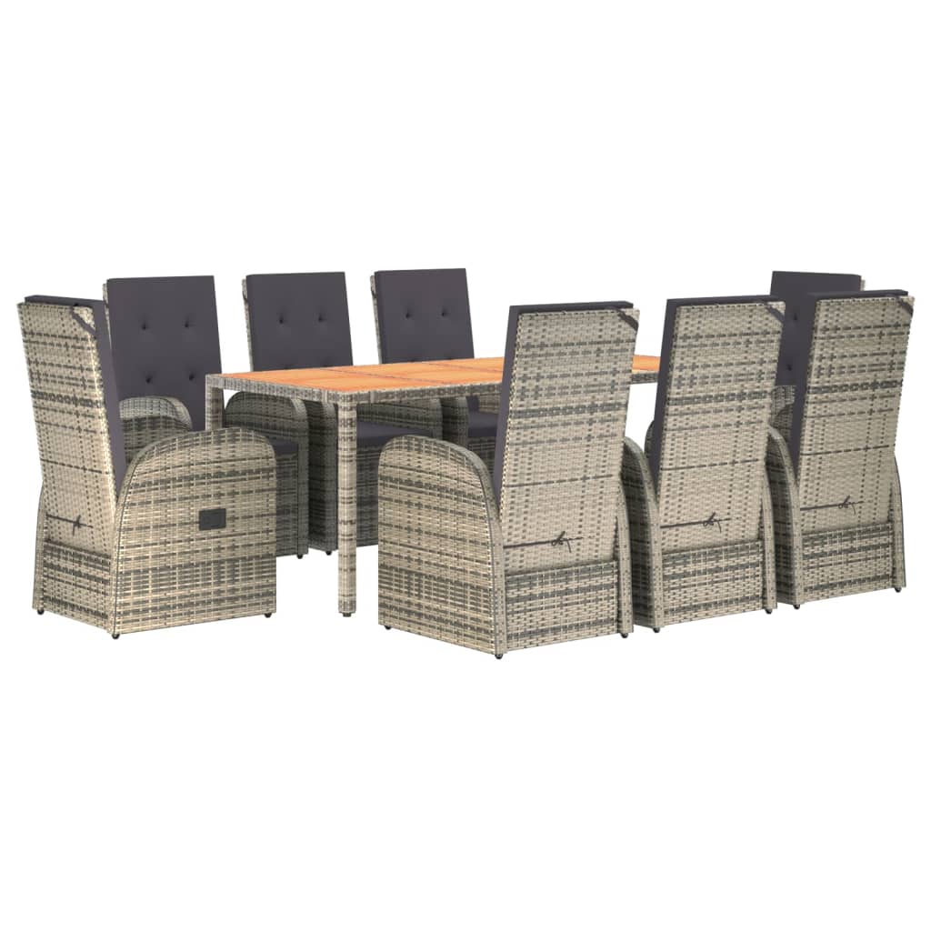 8720845800536_g_en_hd_1 vidaXL 9 Piece Garden Dining Set with Cushions Grey Poly Rattan - Image 3