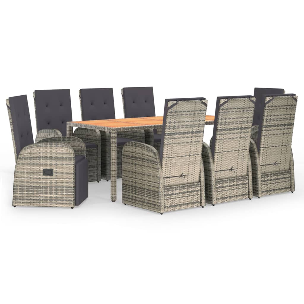 8720845800543_a_en_hd_1 vidaXL 9 Piece Garden Dining Set with Cushions Grey Poly Rattan - Image 2