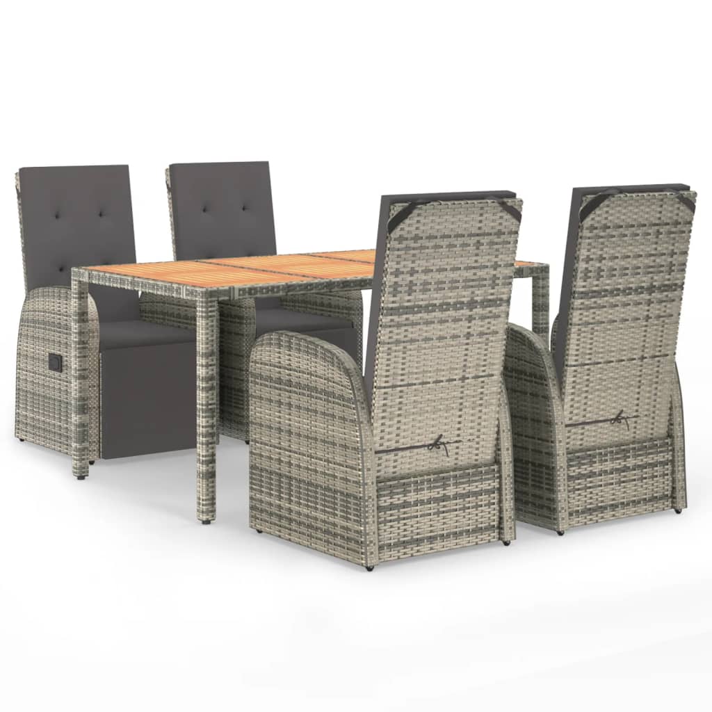 8720845800574_a_en_hd_1 vidaXL 5 Piece Garden Dining Set with Cushions Grey Poly Rattan - Image 2
