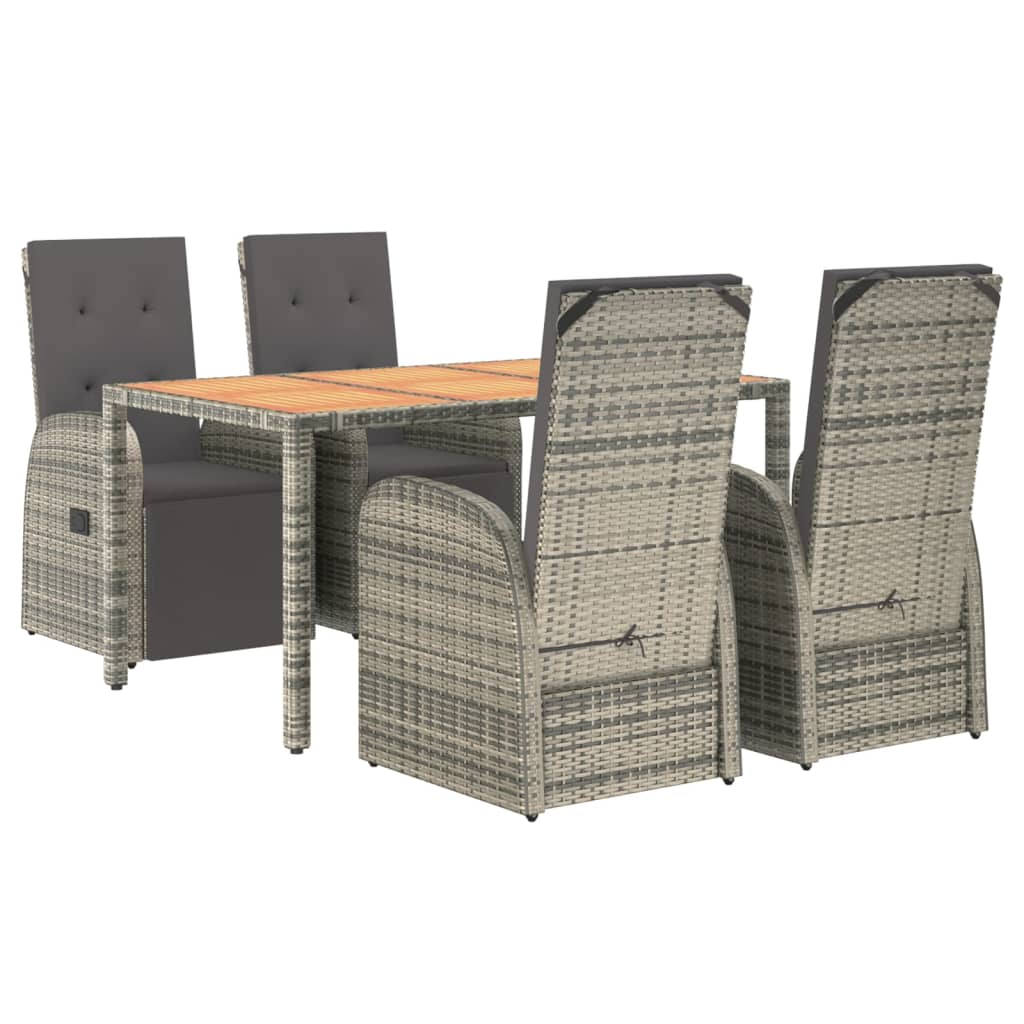 8720845800574_g_en_hd_1 vidaXL 5 Piece Garden Dining Set with Cushions Grey Poly Rattan - Image 3