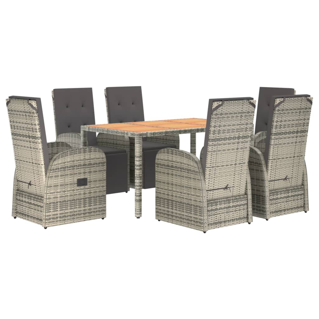 8720845800581_g_en_hd_1 vidaXL 7 Piece Garden Dining Set with Cushions Grey Poly Rattan - Image 3