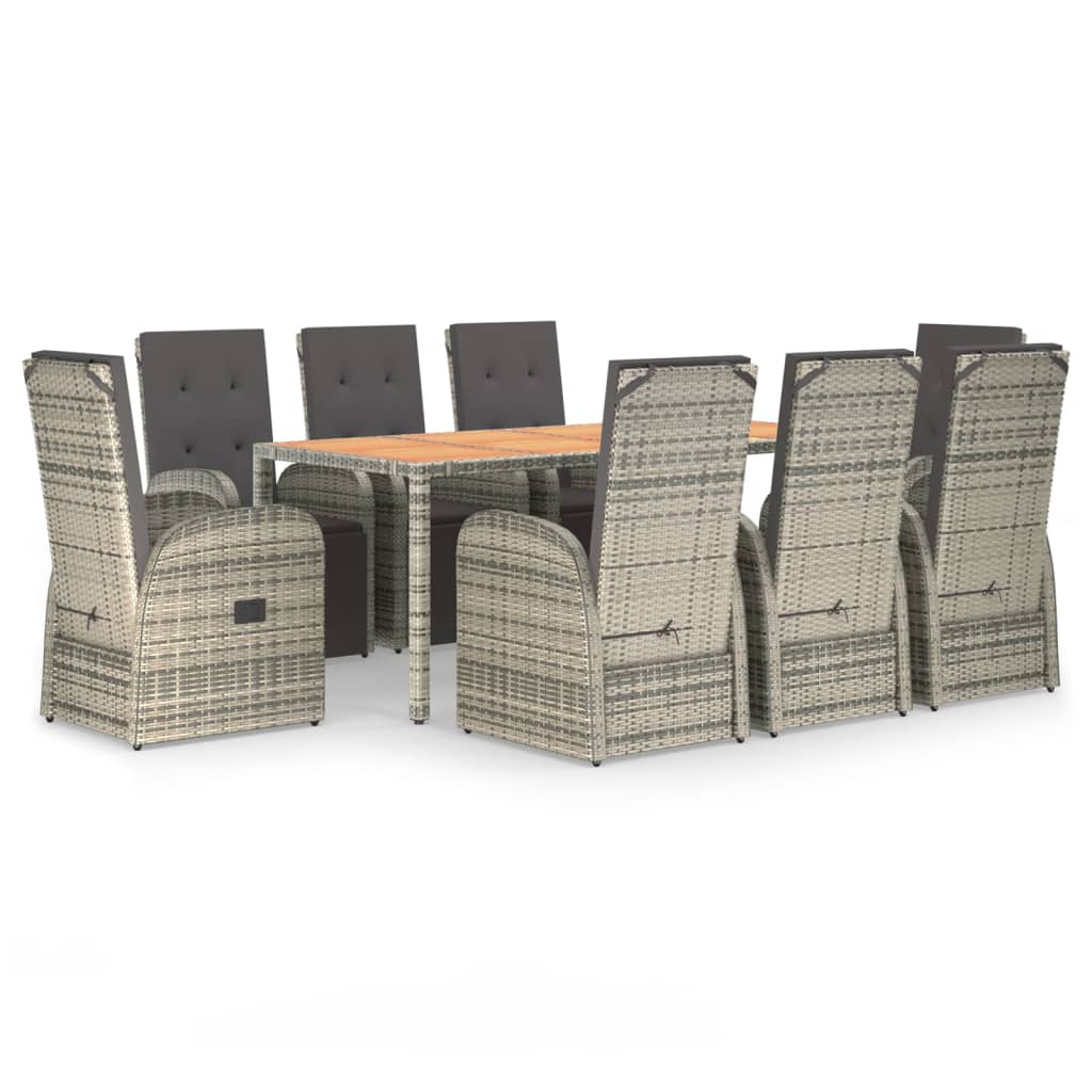 8720845800604_a_en_hd_1 vidaXL 9 Piece Garden Dining Set with Cushions Grey Poly Rattan - Image 2