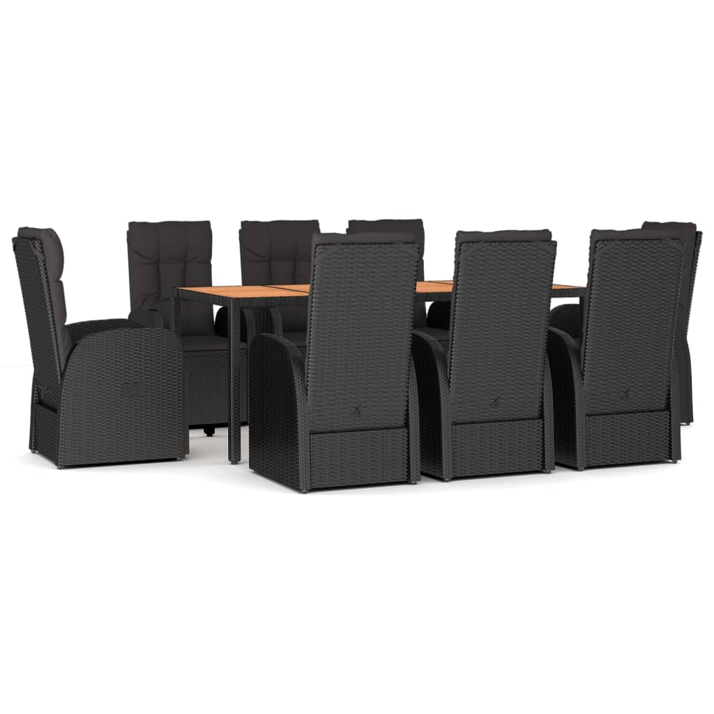 8720845800697_a_en_hd_1 vidaXL 9 Piece Garden Dining Set with Cushions Black Poly Rattan - Image 2