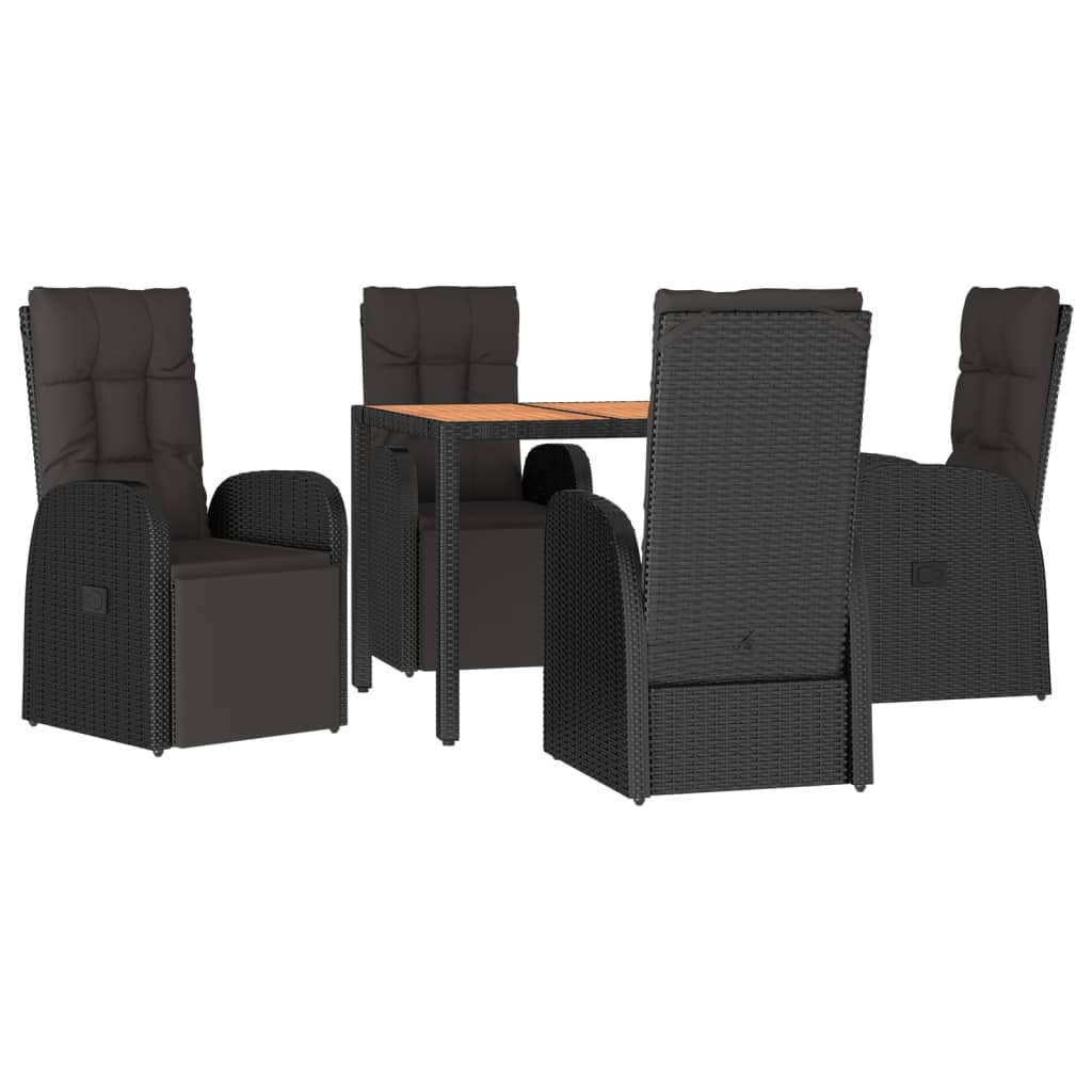 8720845800710_g_en_hd_1 vidaXL 5 Piece Garden Dining Set Black Poly Rattan&Solid Wood Acacia - Image 3