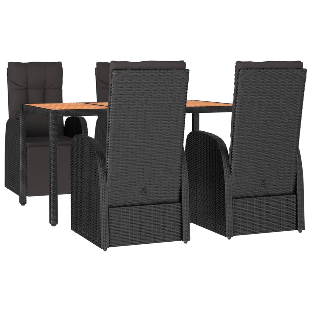 8720845800727_g_en_hd_1 vidaXL 5 Piece Garden Dining Set Black Poly Rattan&Solid Wood Acacia - Image 3