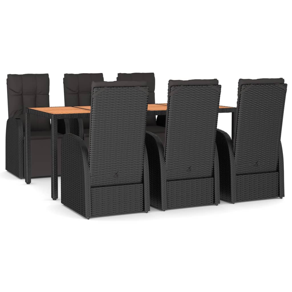 8720845800741_a_en_hd_1 vidaXL 7 Piece Garden Dining Set Black Poly Rattan&Solid Wood Acacia - Image 2