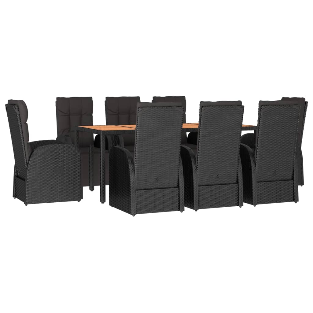 8720845800758_g_en_hd_1 vidaXL 9 Piece Garden Dining Set Black Poly Rattan&Solid Wood Acacia - Image 3