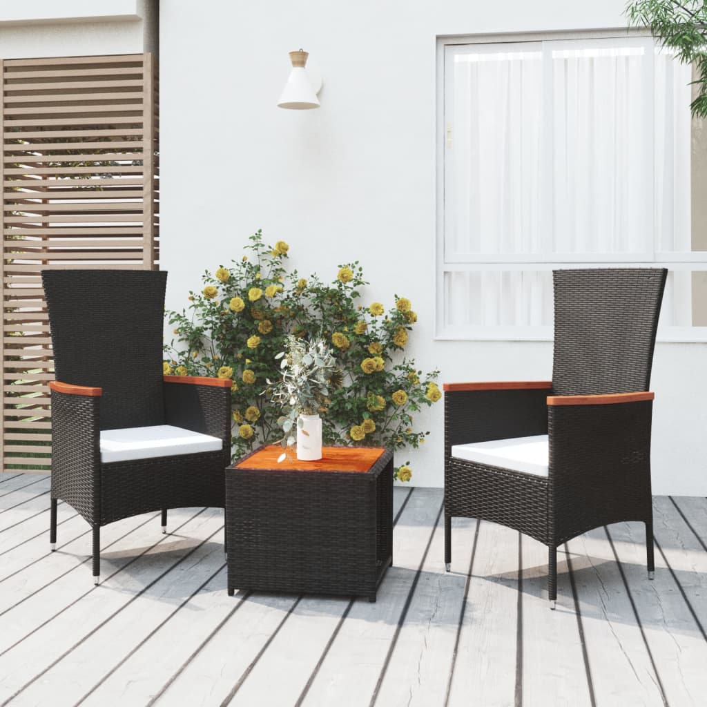 8720845801120_m_en_hd_1 vidaXL 3 Piece Garden Lounge Set Black Poly Rattan&Solid Wood Acacia - Image 1