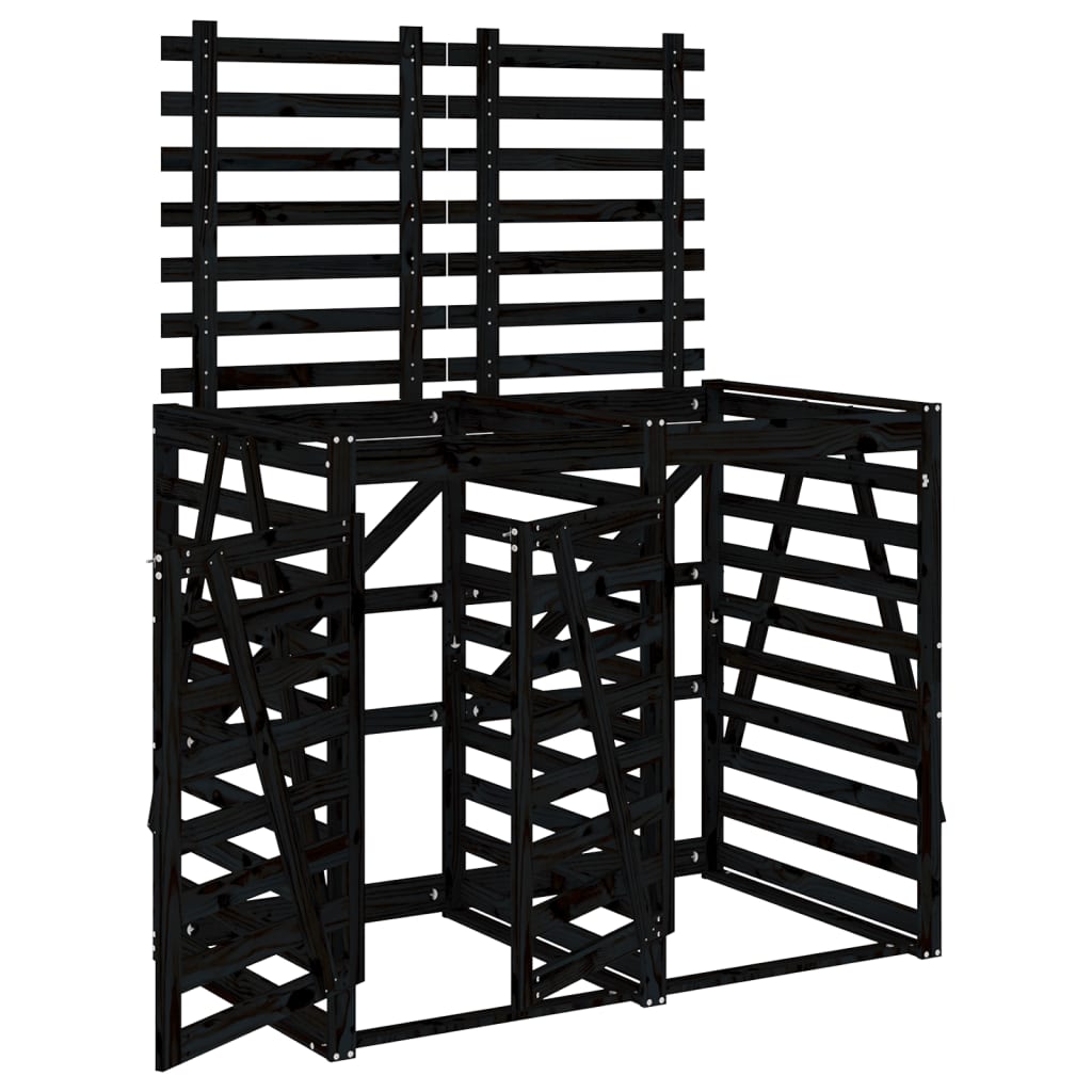 8720845804060_a_en_hd_1 vidaXL Double Wheelie Bin Storage Black Solid Wood Pine - Image 2