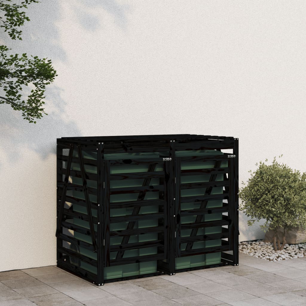 8720845804060_g_en_hd_1 vidaXL Double Wheelie Bin Storage Black Solid Wood Pine - Image 3