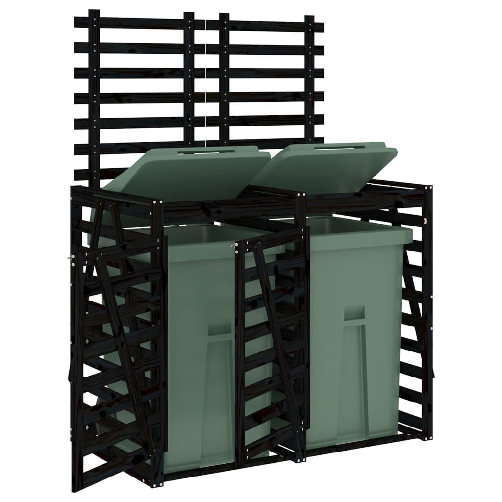 8720845804060_g_en_hd_2 vidaXL Double Wheelie Bin Storage Black Solid Wood Pine - Image 4