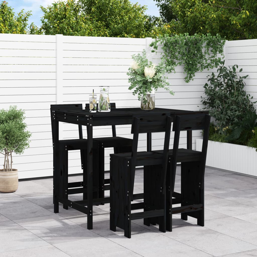 8720845805265_m_en_hd_1 vidaXL 5 Piece Garden Bar Set Black Solid Wood Pine - Image 1