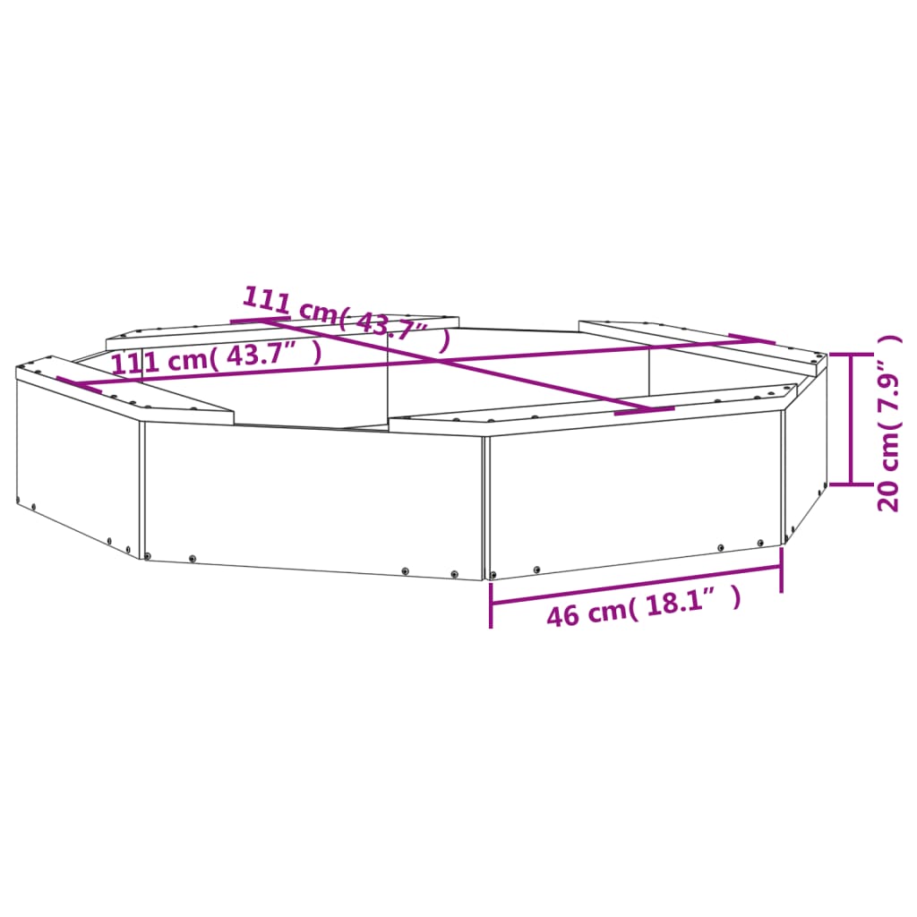 8720845807870_g_en_hd_7 vidaXL Sandbox with Seats Octagon Solid Wood Pine - Image 9