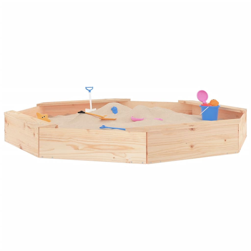 8720845807931_g_en_hd_1 vidaXL Sandbox with Seats Octagon Solid Wood Pine - Image 3
