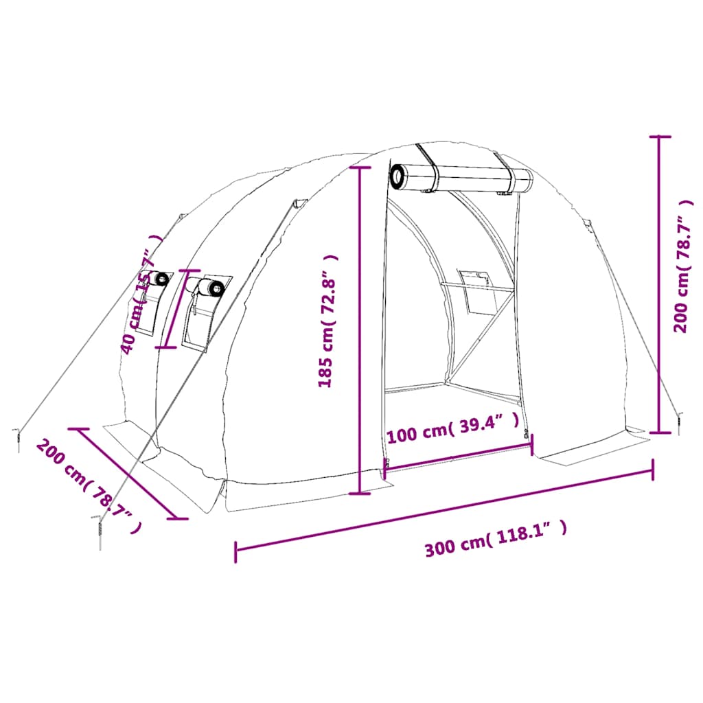 8720845811846_g_en_hd_10 vidaXL Greenhouse with Steel Frame White 6 m² 3x2x2 m - Image 12