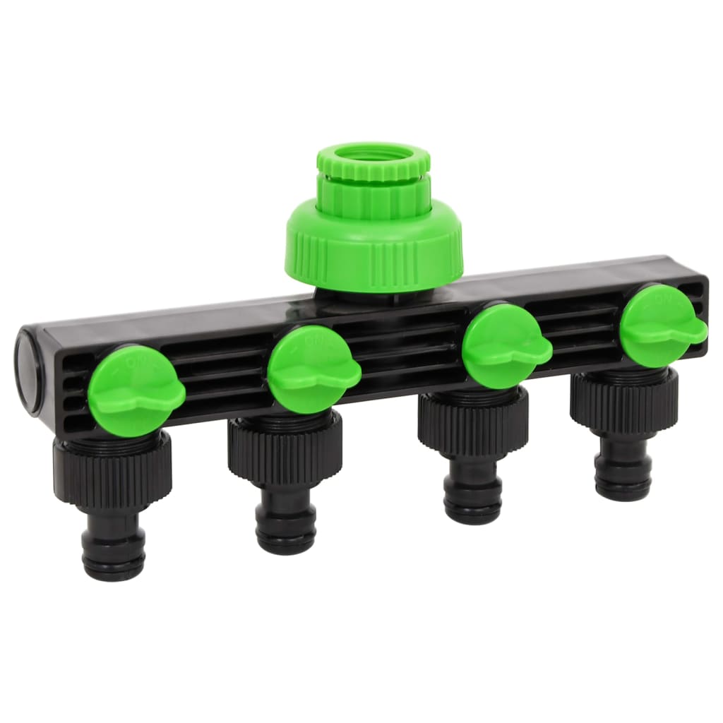 8720845812003_a_en_hd_1 vidaXL 4-Way Tap Adaptor Green and Black 19.5x6x11 cm ABS & PP - Image 1