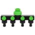 vidaXL 4-Way Tap Adaptor Green and Black 19.5x6x11 cm ABS & PP - Image 2