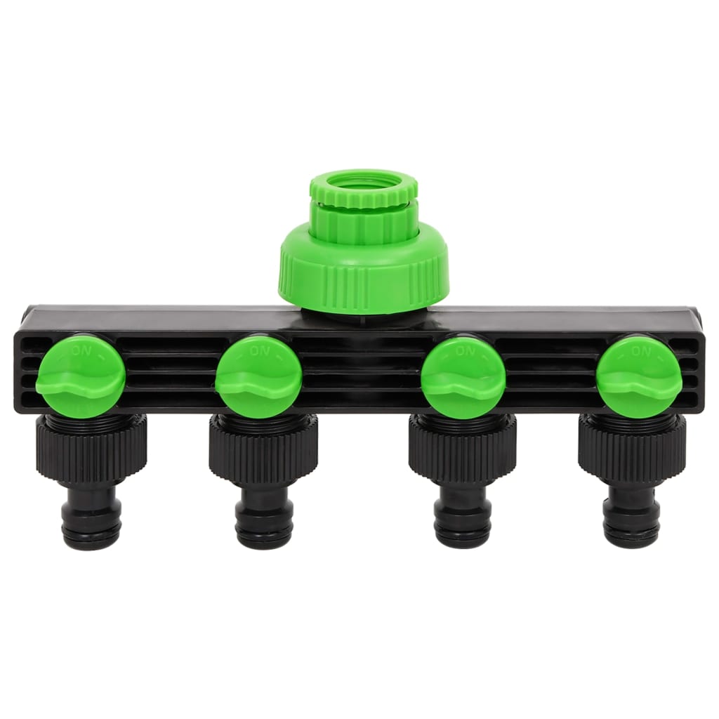 8720845812003_g_en_hd_1 vidaXL 4-Way Tap Adaptor Green and Black 19.5x6x11 cm ABS & PP - Image 2