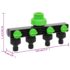 vidaXL 4-Way Tap Adaptor Green and Black 19.5x6x11 cm ABS & PP - Image 6