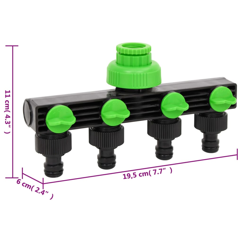 8720845812003_g_en_hd_5 vidaXL 4-Way Tap Adaptor Green and Black 19.5x6x11 cm ABS & PP - Image 6