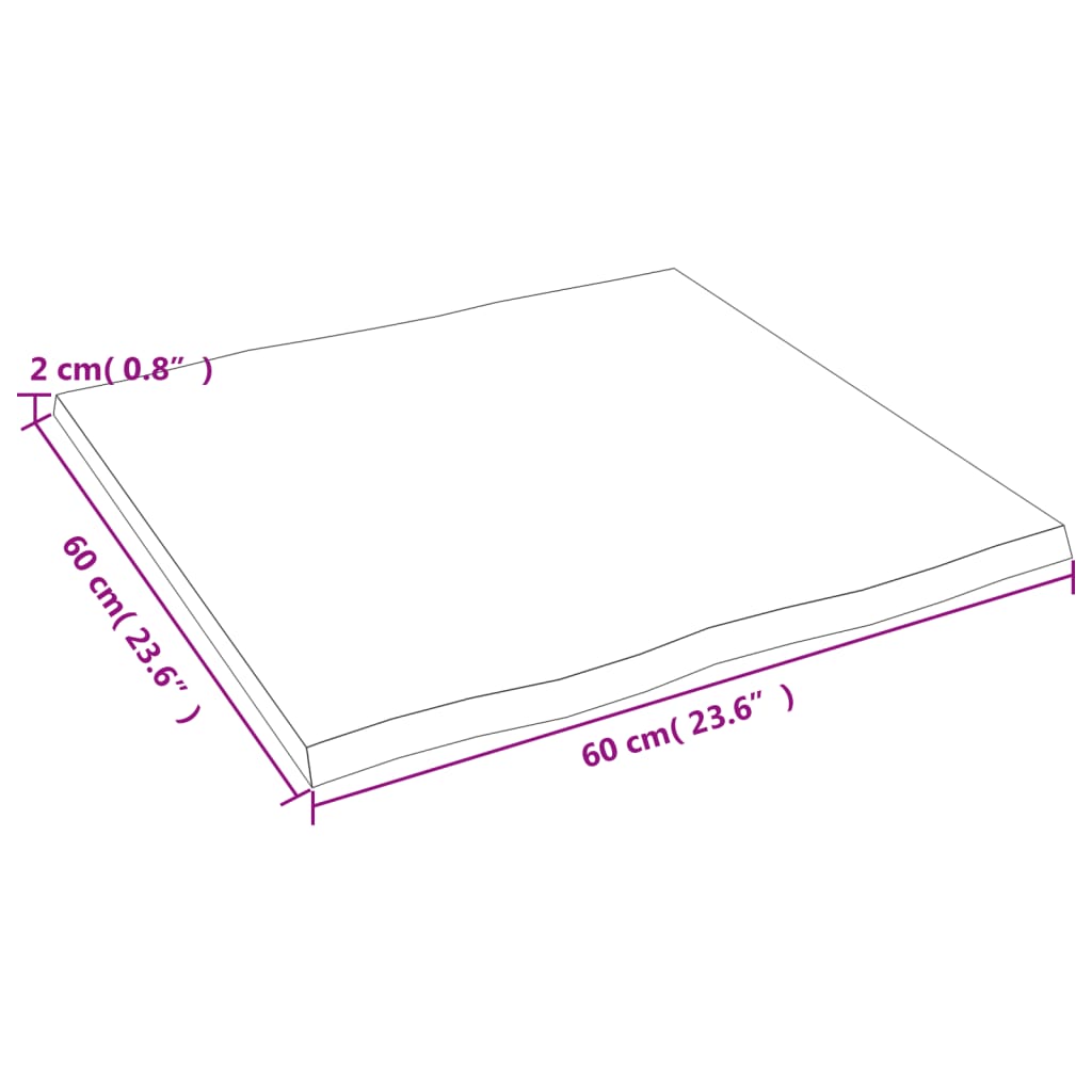 8720845817220_g_en_hd_5 vidaXL Table Top Dark Brown 60x60x2 cm Treated Solid Wood Oak Live Edge - Image 7