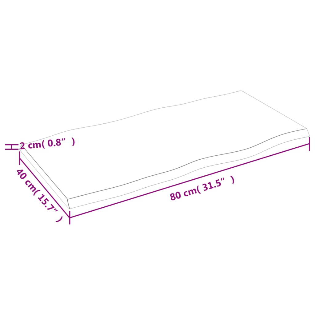 8720845817251_g_en_hd_5 vidaXL Table Top Dark Brown 80x40x2 cm Treated Solid Wood Oak Live Edge - Image 7
