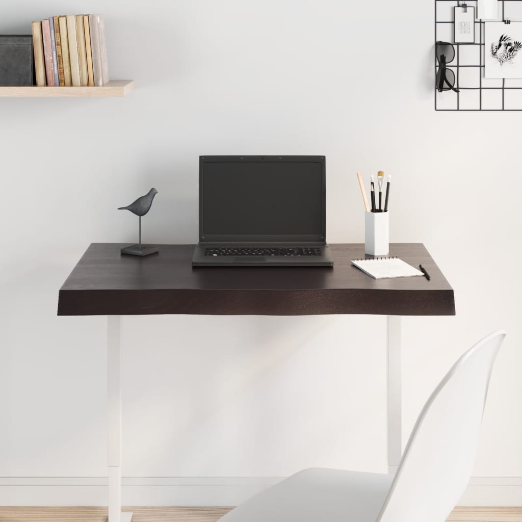 8720845817282_g_en_hd_1 vidaXL Table Top Dark Brown 80x50x2 cm Treated Solid Wood Oak Live Edge - Image 3