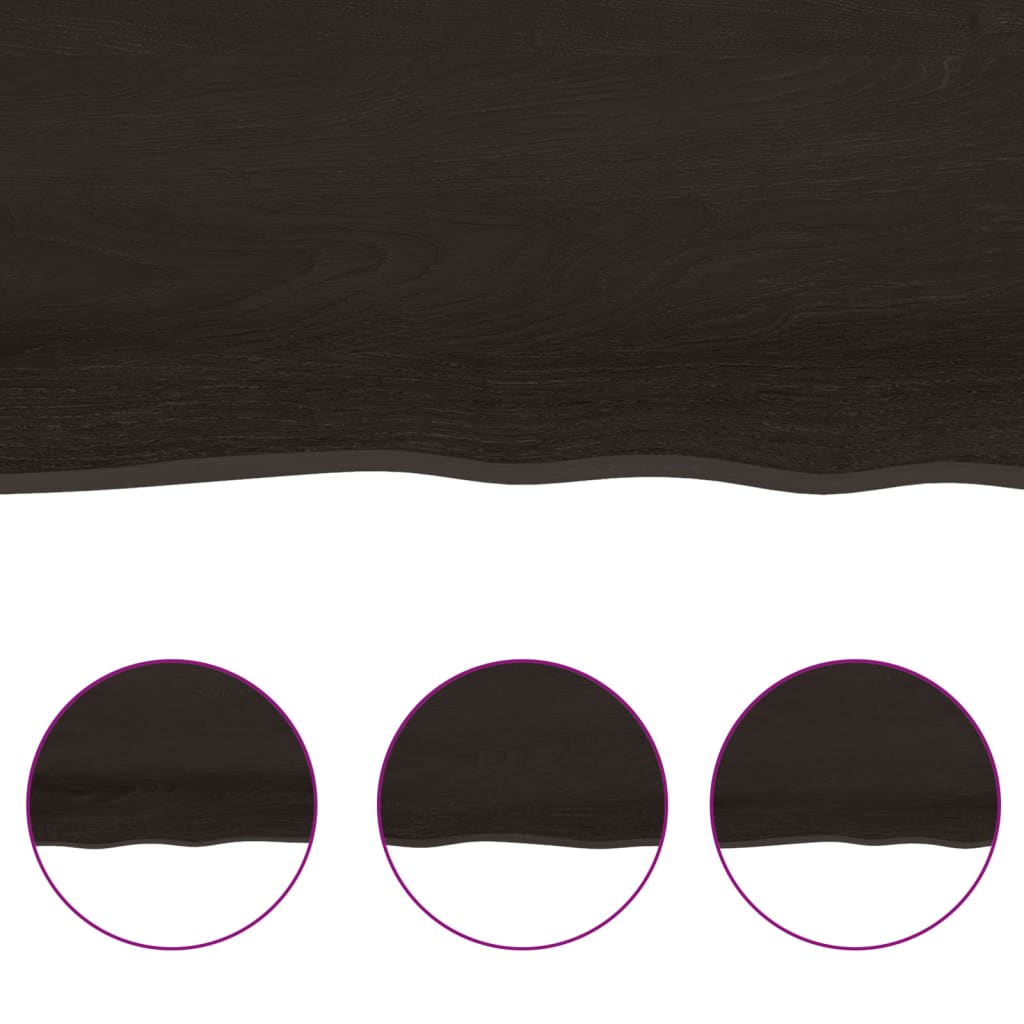 8720845817343_g_en_hd_3 vidaXL Table Top Dark Brown 100x40x2 cm Treated Solid Wood Oak Live Edge - Image 5