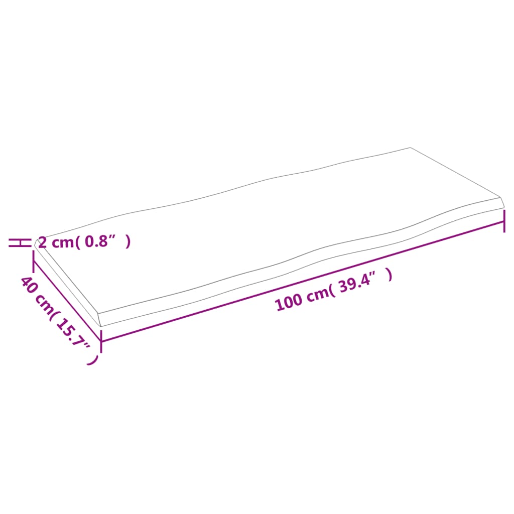 8720845817343_g_en_hd_5 vidaXL Table Top Dark Brown 100x40x2 cm Treated Solid Wood Oak Live Edge - Image 7