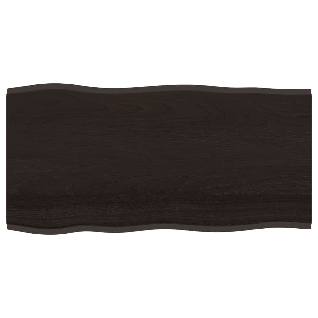 8720845817374_a_en_hd_1 vidaXL Table Top Dark Brown 100x50x2 cm Treated Solid Wood Oak Live Edge - Image 2