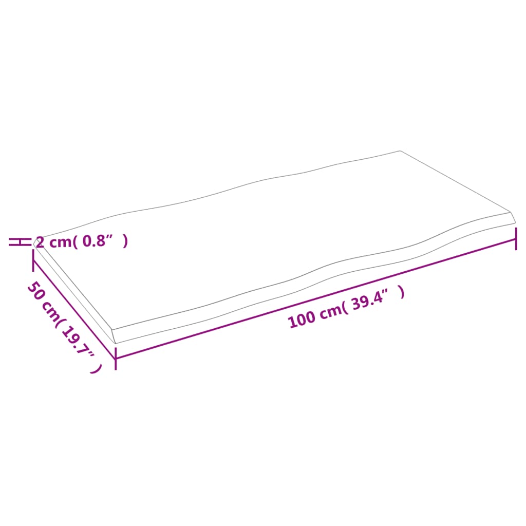 8720845817374_g_en_hd_5 vidaXL Table Top Dark Brown 100x50x2 cm Treated Solid Wood Oak Live Edge - Image 7