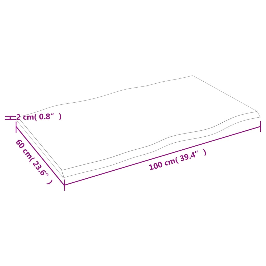 8720845817404_g_en_hd_5 vidaXL Table Top Dark Brown 100x60x2 cm Treated Solid Wood Oak Live Edge - Image 7