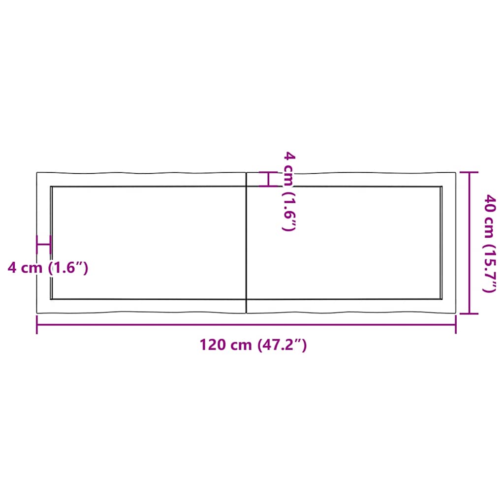 8720845817435_g_en_hd_9 vidaXL Table Top Dark Brown 120x40x(2-4) cm Treated Solid Wood Live Edge - Image 10