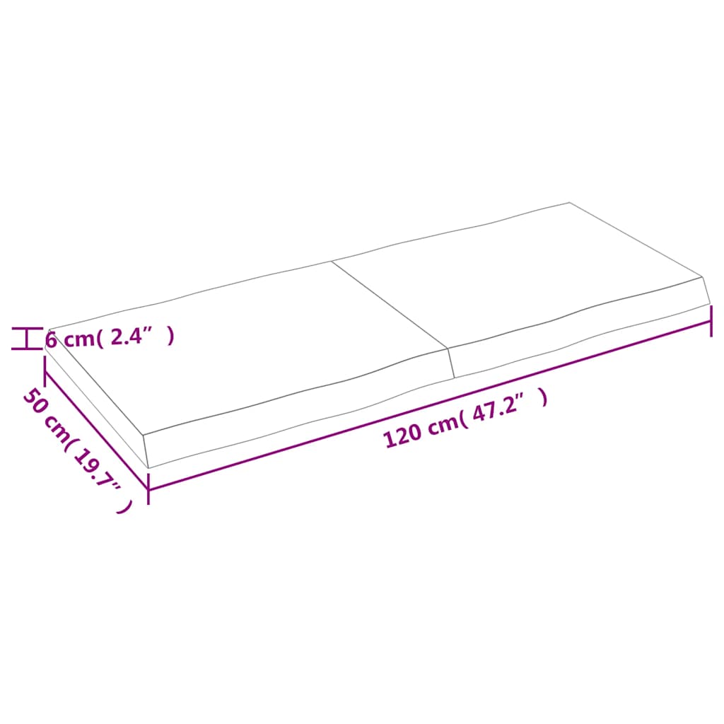 8720845817466_g_en_hd_8 vidaXL Table Top Dark Brown 120x50x(2-6) cm Treated Solid Wood Live Edge - Image 9