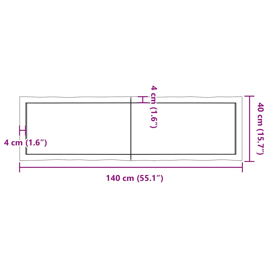 8720845817497_g_en_hd_9 vidaXL Table Top Dark Brown 140x40x(2-4) cm Treated Solid Wood Live Edge - Image 10