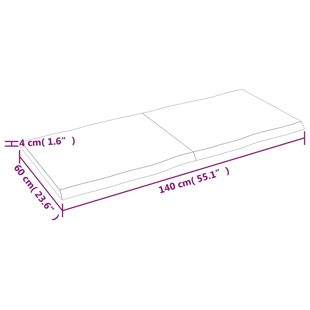 8720845817534_g_en_hd_8 vidaXL Table Top Dark Brown 140x60x(2-4) cm Treated Solid Wood Live Edge - Image 9