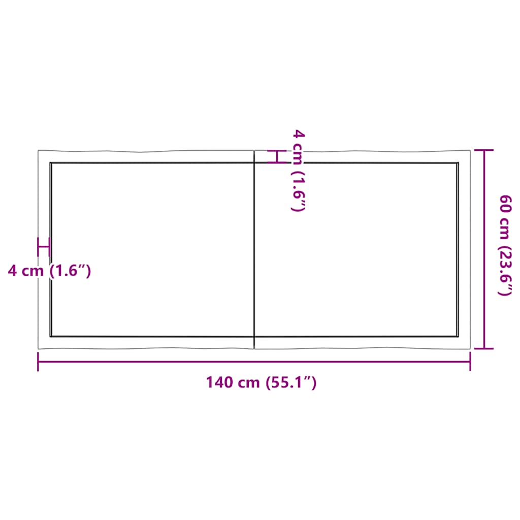 8720845817534_g_en_hd_9 vidaXL Table Top Dark Brown 140x60x(2-4) cm Treated Solid Wood Live Edge - Image 10