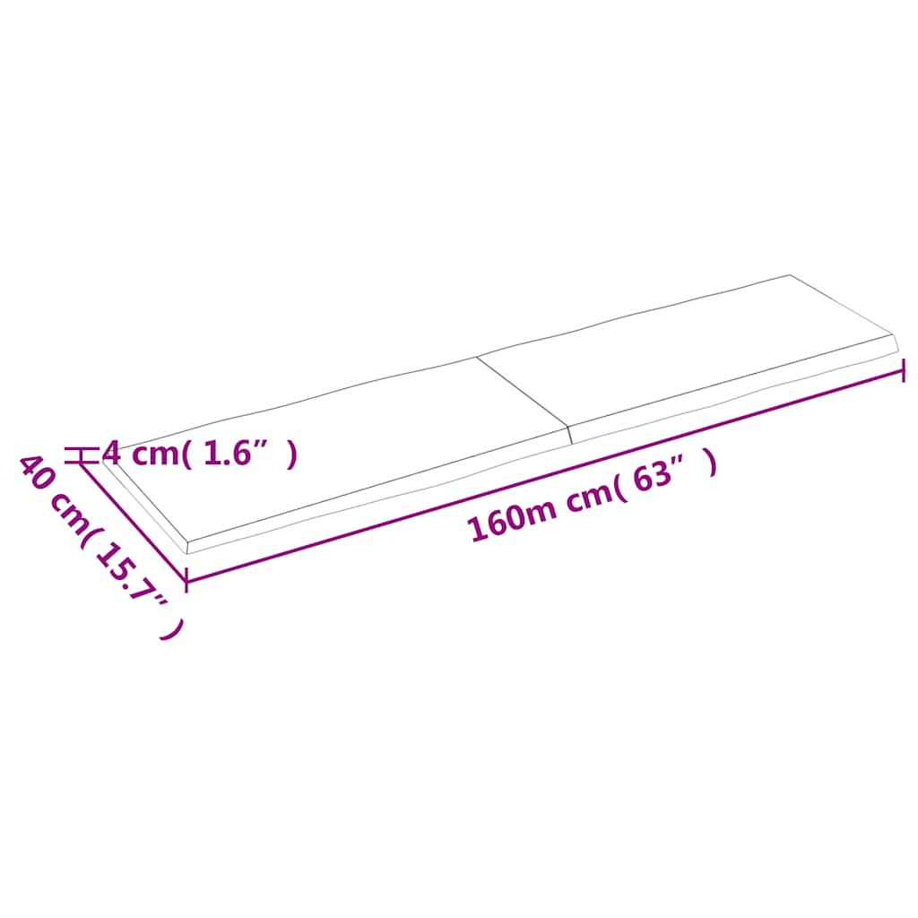 8720845817558_g_en_hd_8 vidaXL Table Top Dark Brown 160x40x(2-4) cm Treated Solid Wood Live Edge - Image 9