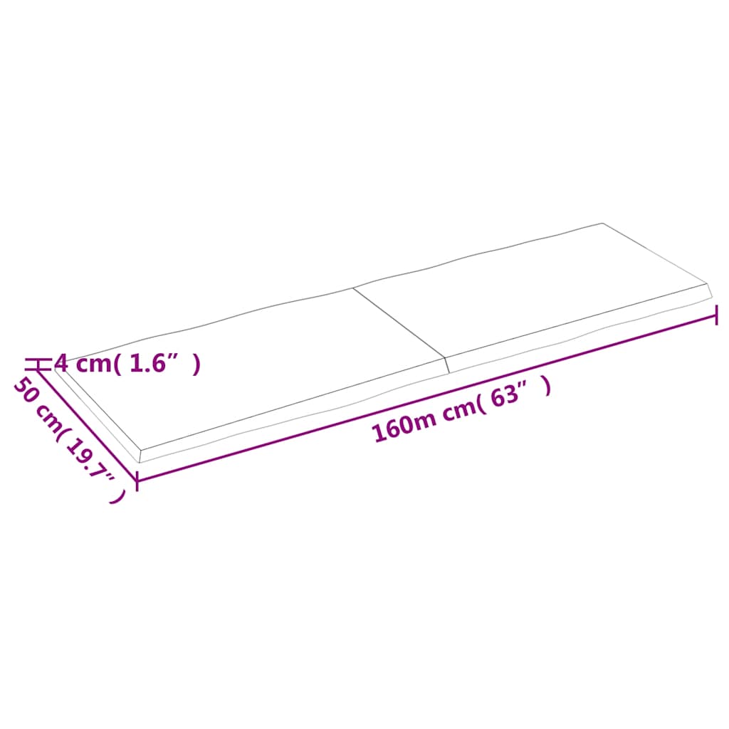 8720845817572_g_en_hd_8 vidaXL Table Top Dark Brown 160x50x(2-4) cm Treated Solid Wood Live Edge - Image 9