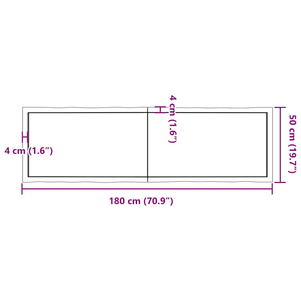 8720845817633_g_en_hd_9 vidaXL Table Top Dark Brown 180x50x(2-4) cm Treated Solid Wood Live Edge - Image 10